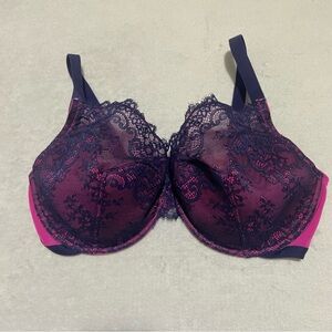 Adore Me Pink and Blue Lace Bra Full Coverage Size 44DDD